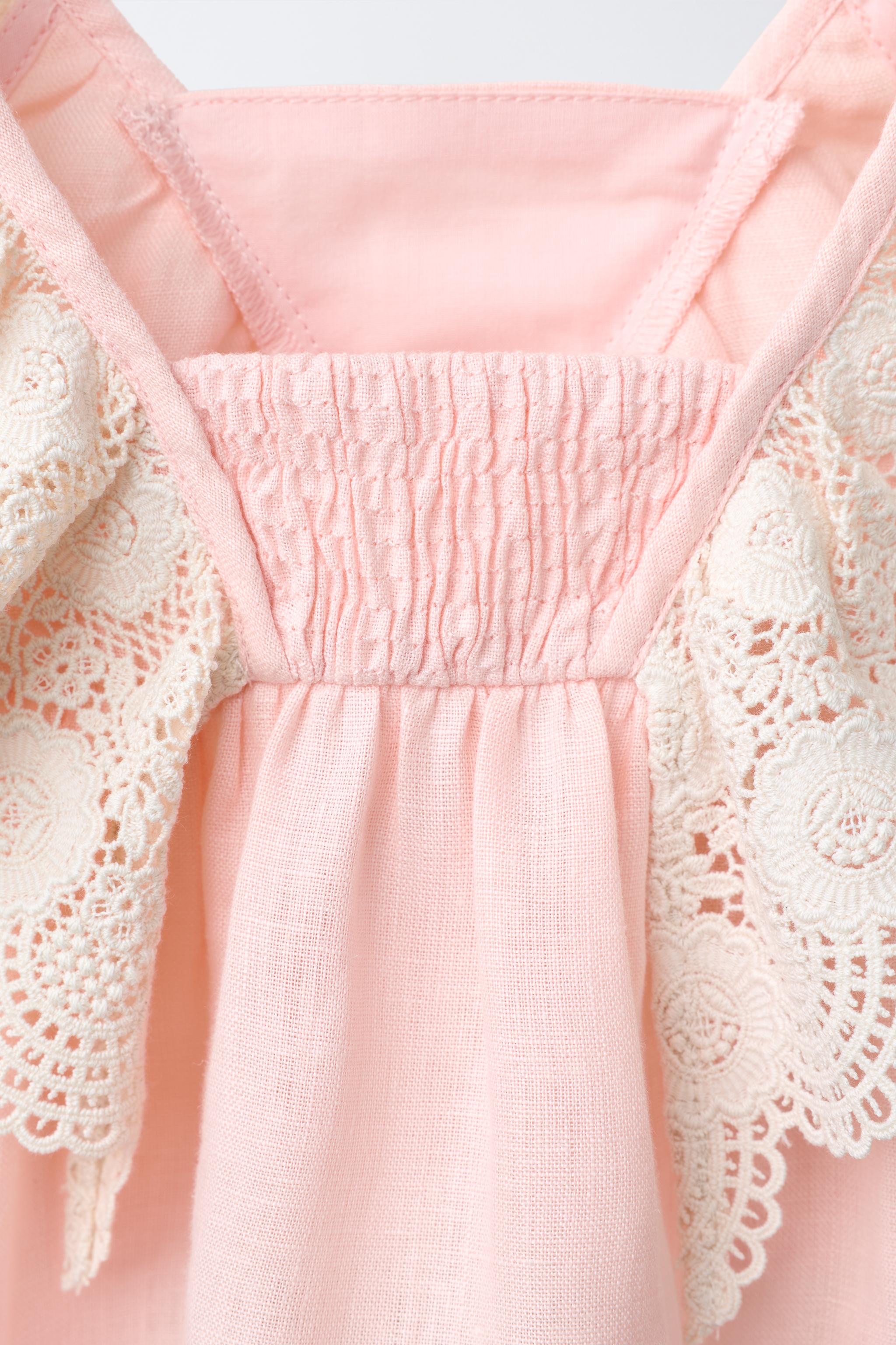 LACE TRIM 100% LINEN BLOUSE